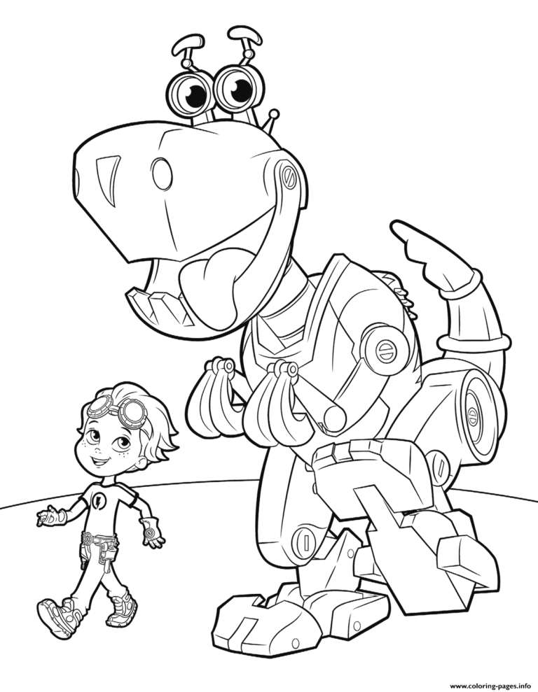 Rusty Rivets - Rusty and Botasaur colouring image