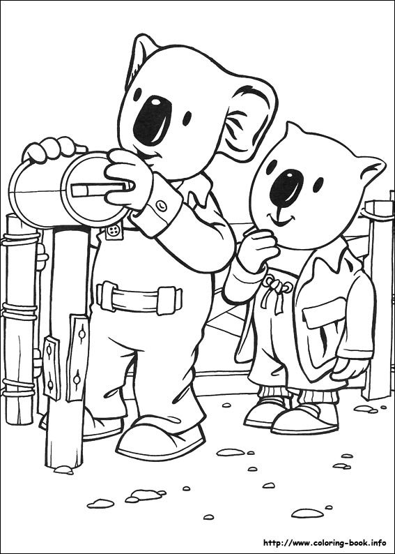 buster coloring page in black and white the koala brothers