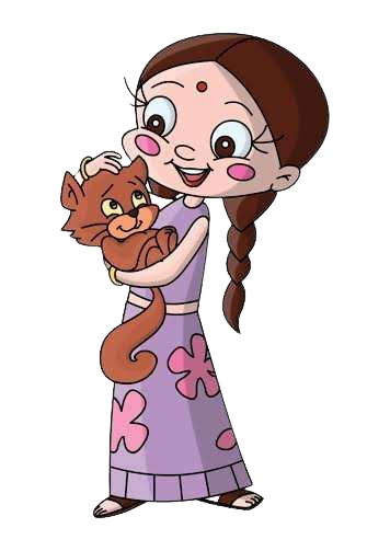 Check out this transparent Chhota Bheem - Chutki with Cat PNG image