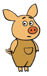 Orange Moo Cow Nick the Pig