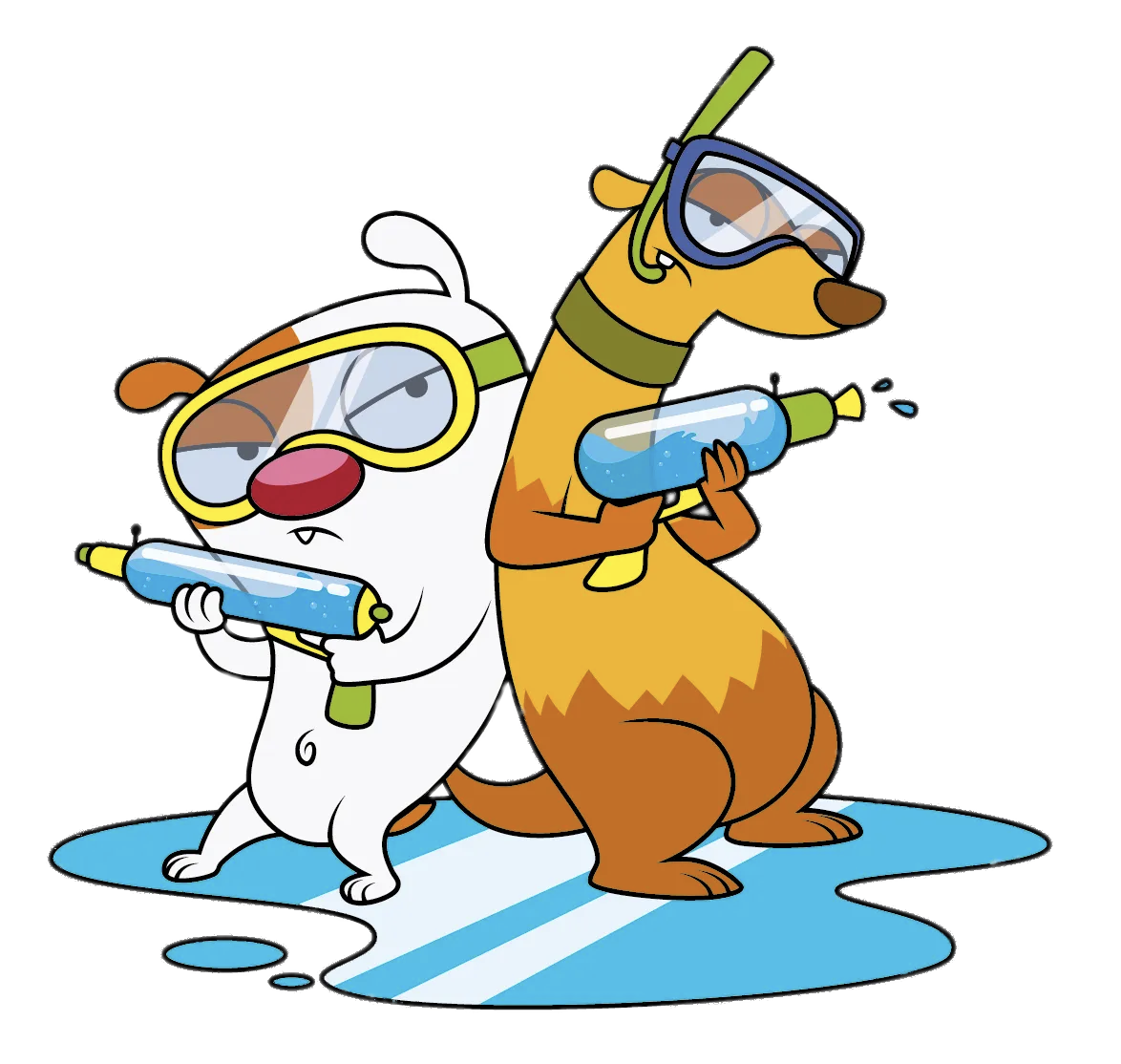 Boris and Rufus Water Fight