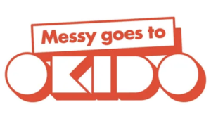 Messy goes to Okido logo