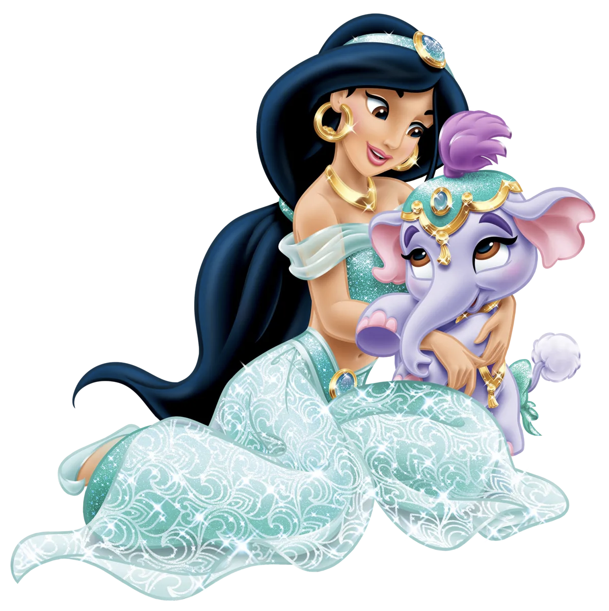 Check out this transparent Aladdin - Jasmine with pet elephant PNG image