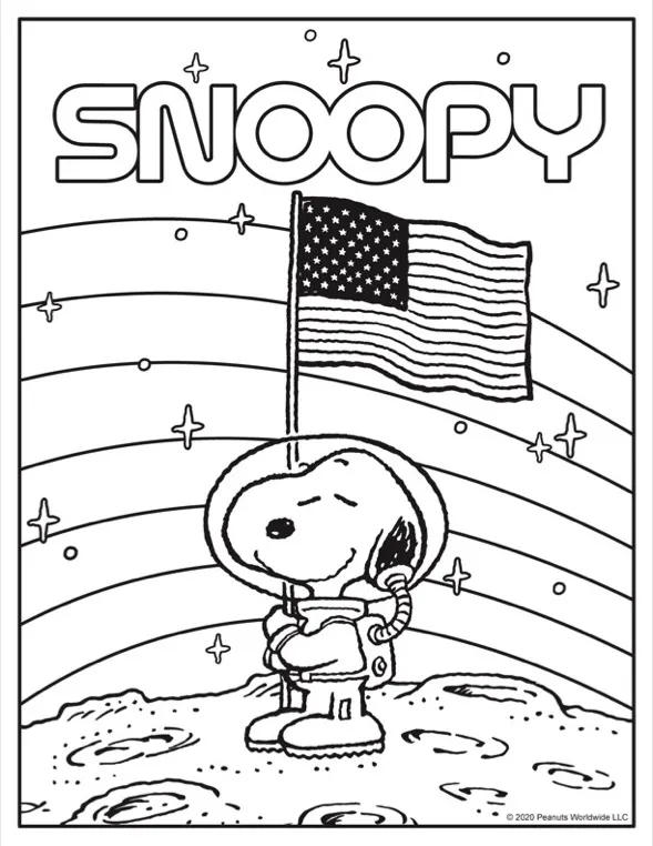 Snoopy in Space US Flag