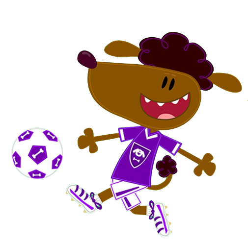 Footy Pups – Rex playing – PNG image