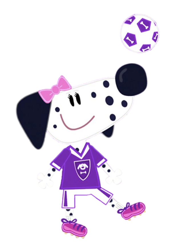 Footy Pups – Rozzie with Ball – PNG image