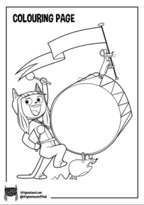 Kitty is Not a Cat – Drum – Colouring Page