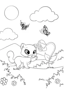 Magiki – Sir Kitty Cat – Colouring Page