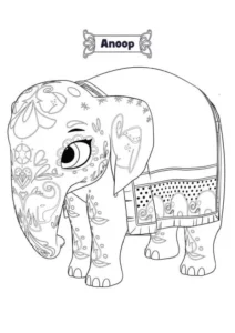 Mira Royal Detective – Anoop the Elephant – Colouring Page