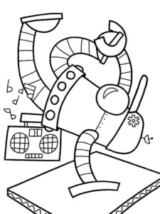 Dance-A-Lot Robot – Break Dance – Colouring Page