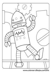 Dance-A-Lot Robot – Dancing – Colouring Page