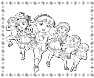 Dora and Friends – Friends – Colouring Page
