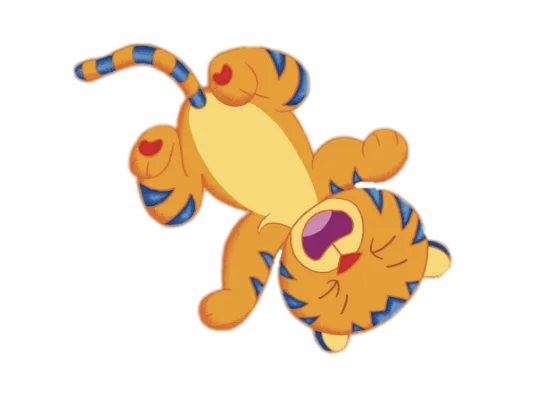 Ethelbert the Tiger – Ethelbert on his Back – PNG Image