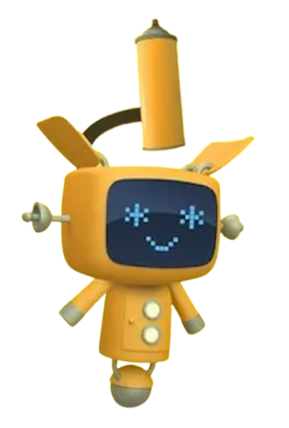 Gecko’s Garage – Yellow Robot – PNG Image