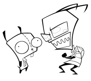 Invader Zim – Zim and GIR – Colouring Page