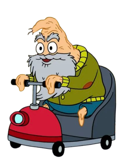 The Patrick Star Show – Grandpat in Scooter – PNG Image