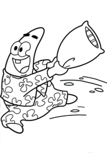 The Patrick Star Show – Pillow Fight – Colouring Page