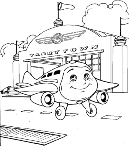Jay Jay The Jet Plane – Airport – Colouring Page