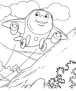 Jay Jay The Jet Plane – Flying – Colouring Page