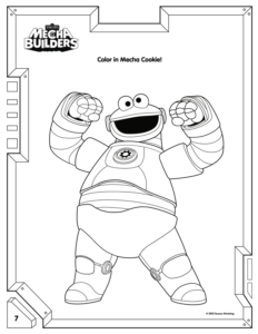 Mecha Builders – Mecha Cookie – Colouring Page