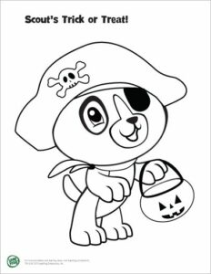 Scout & Friends – Trick or Treat – Colouring Page
