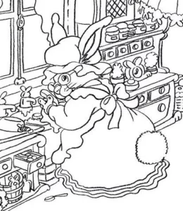 The Bellflower Bunnies- Aunt Zinnia – Colouring Page