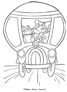 Cattanooga Cats – Tour Bus – Colouring Page