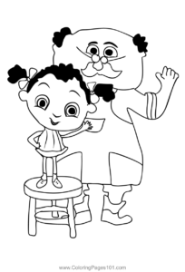 Franny’s Feet – Franny and Grandpa – Colouring Page