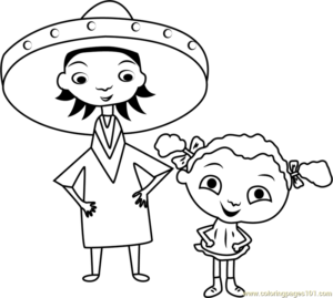 Franny’s Feet – Franny in Mexico – Colouring Page