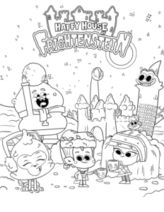 Happy House of Frightenstein – Friends – Colouring Page