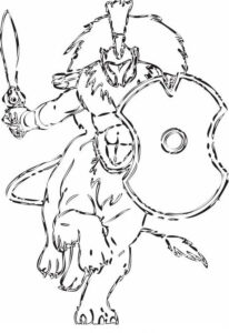 Huntik – Warrior – Colouring Page