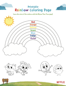 Rhyme Time Town – Rainbow – Colouring Page