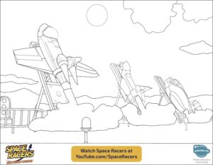 Space Racers – Launchpad – Colouring Page