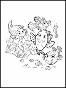 Splash and Bubbles – The Gang – Colouring Page