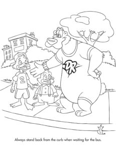 Danger Rangers – Waiting for the Bus – Colouring Page