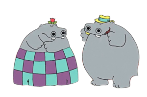 George and Martha Hippo Couple