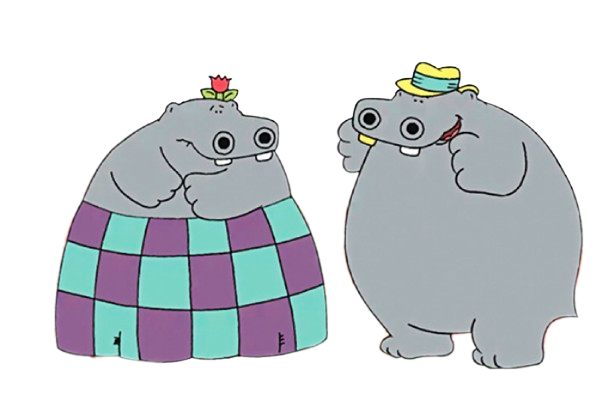 George and Martha – Hippo Couple – PNG Image