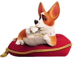 The Queen’s Corgi – Tea Time – PNG Image