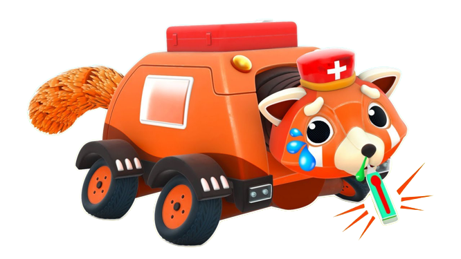 AnimaCars – Red Panda Ambulance – PNG Image
