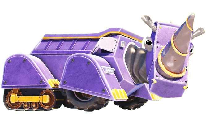 AnimaCars – Rhinoceros Dump Truck – PNG Image
