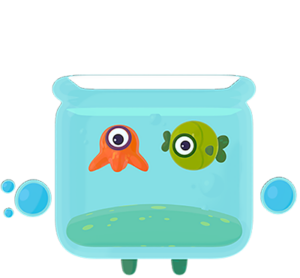 Cutie Cubies Blue Aquarium Shape