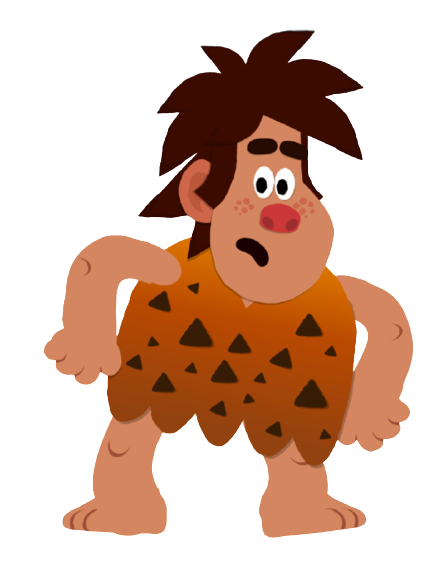 Dino & the Egg Hunt – Worried Caveman – PNG Image