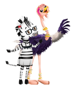 Gee Raffa Zebra and Ostrich