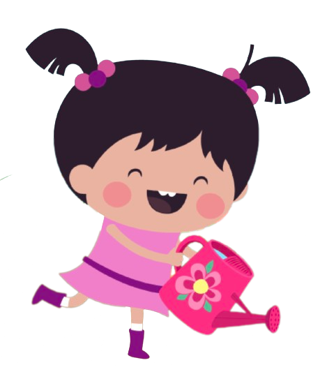 Little Lola – Watering Plants – PNG Image