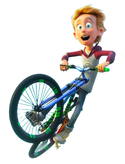 Luis and the Aliens – Luis on his Bike – PNG Image