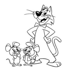 Pixie and Dixie and Mr. Jinks – Trio – Colouring Page