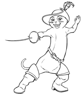 Puss in Boots – En garde – Colouring Page