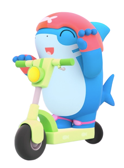 Shark Academy – Scooter Ride – PNG Image