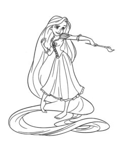 Tangled – Rapunzel – Colouring Page