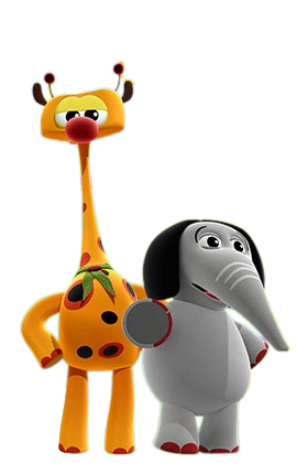 The Tiny Bunch – Giraffe and Elephant – PNG Image